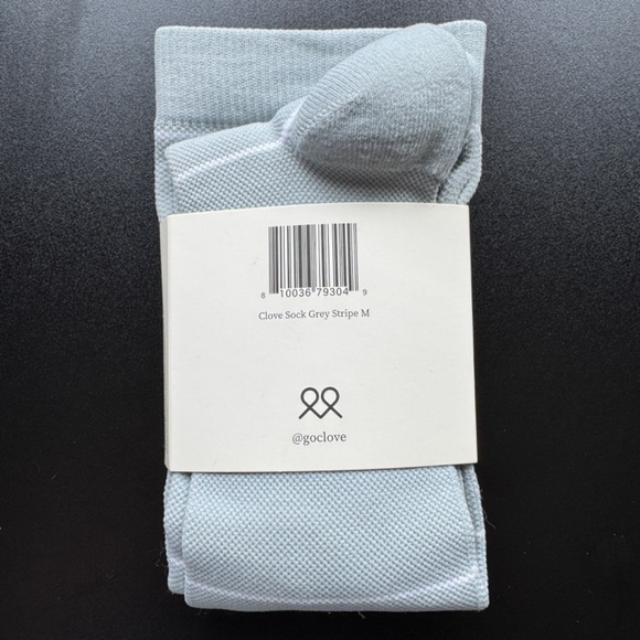 NWT Clove Compression Socks, Medium (W8-11.5), Grey Stripe, Nurse Medical Travel - Picture 4 of 4